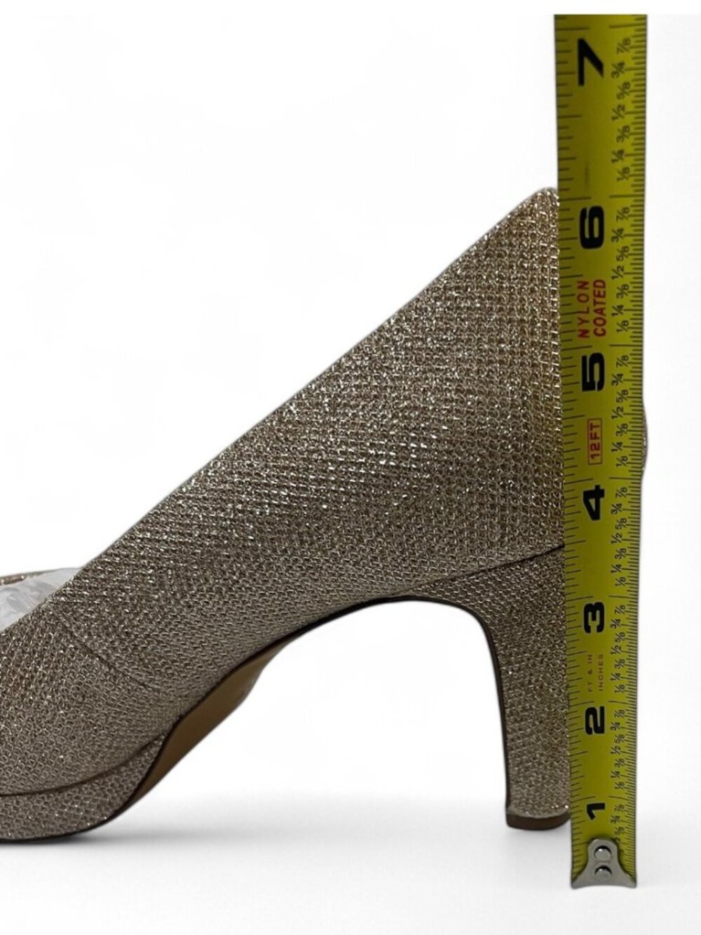 Aukis Women's Sparkly Gold High Heels - Size 9.5 - Picture 14 of 14